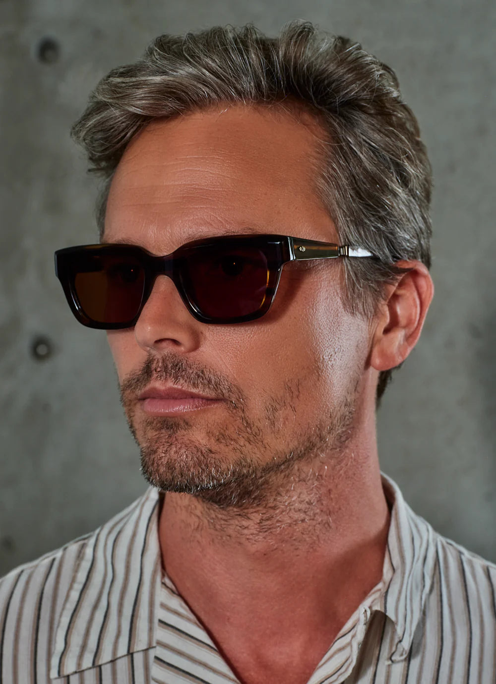 Garrett Leight Mr. Leight Maven S sunglasses in black-gunmetal with semi-flat lava lenses, featuring a stylish accessories design.