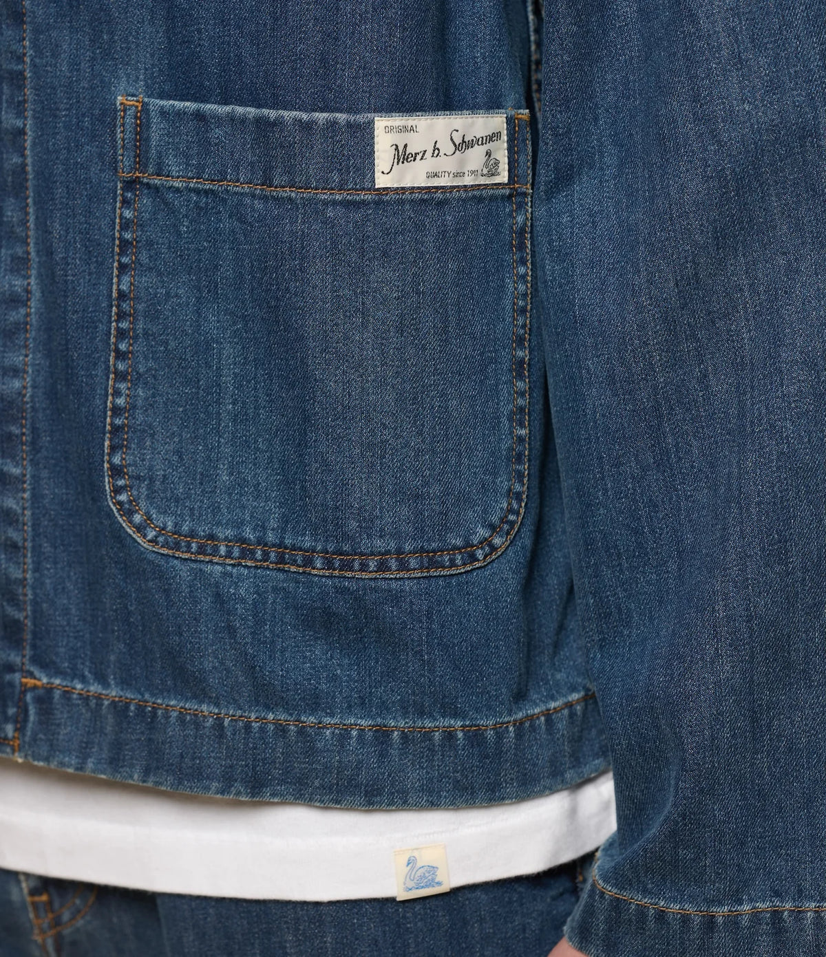 Cropped Worker's Denim Jacket - Indigo