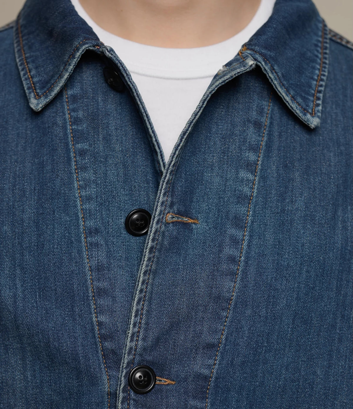 Cropped Worker's Denim Jacket - Indigo