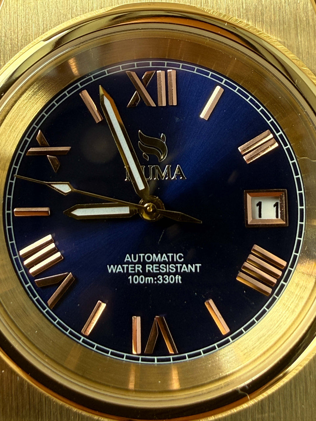 Close-up of the NUMA Ruah Regalis watch with a sleek design and detailed dial, showcasing its stylish accessories appeal.