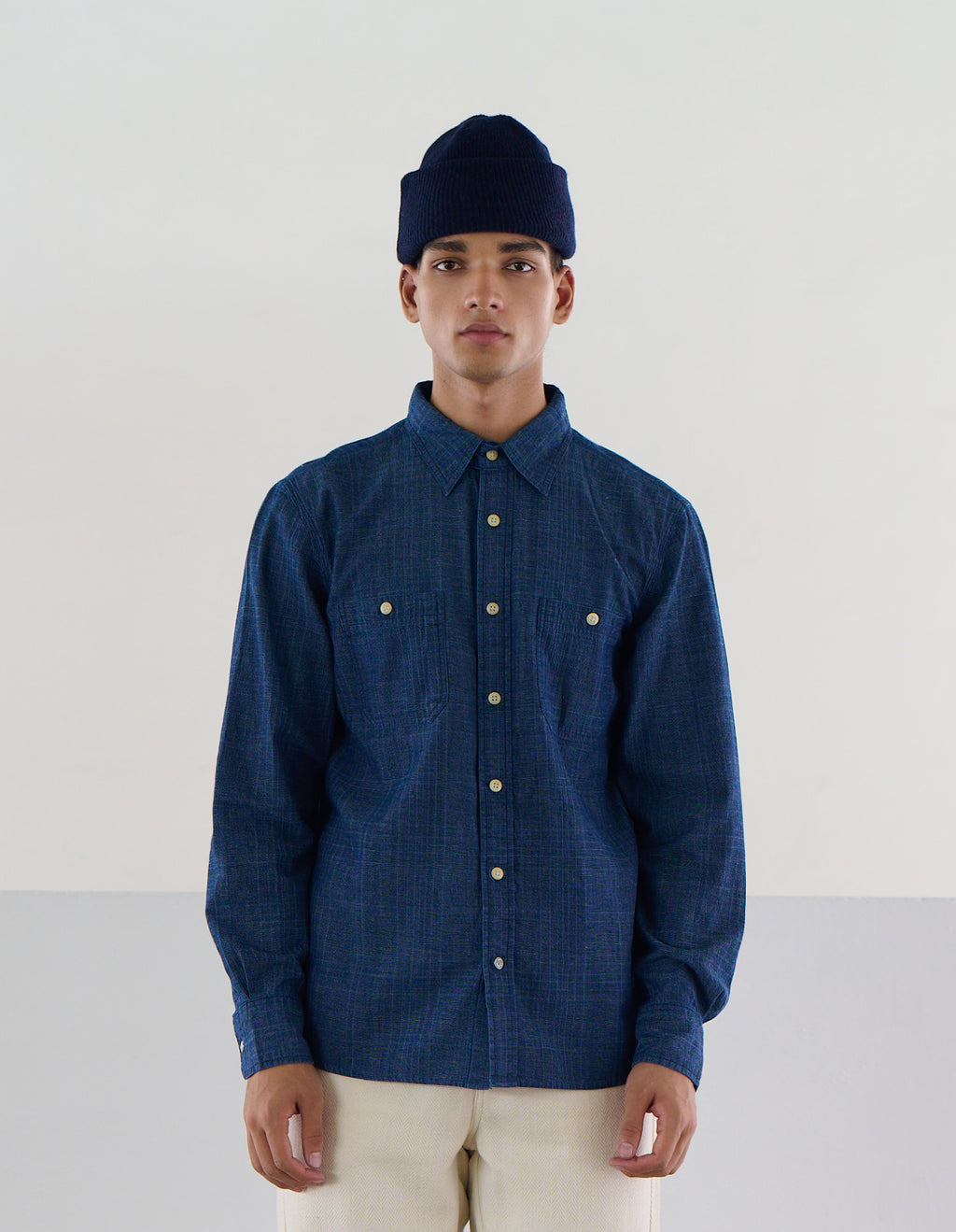 Utility Shirt - Indigo Chambray Check