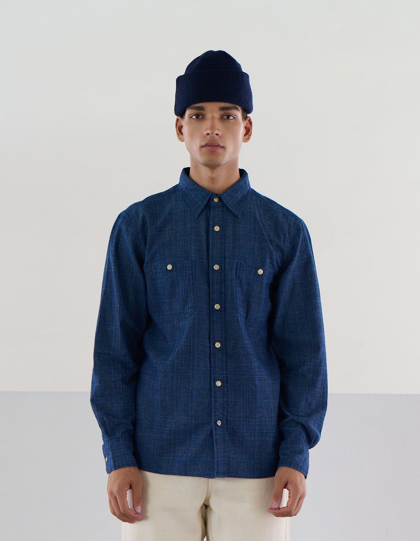 Utility Shirt - Indigo Chambray Check
