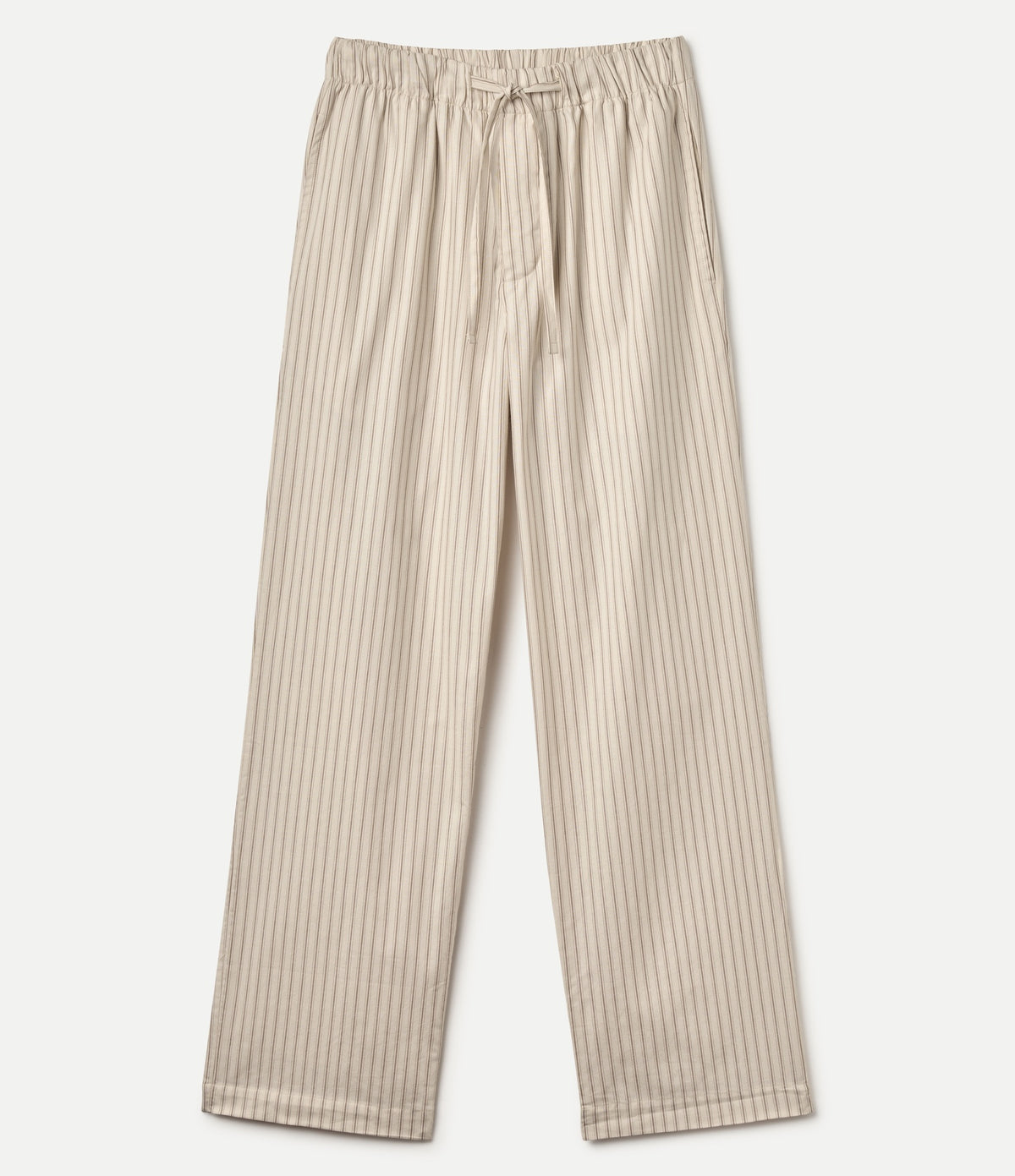 Unisex Cotton Pajama Set - Nature/Chocolate Stripe