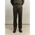 English Wool One Pleat Trousers - Olive Puppytooth