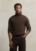 Bouclé Wool Knit Turtleneck - Bark Brown