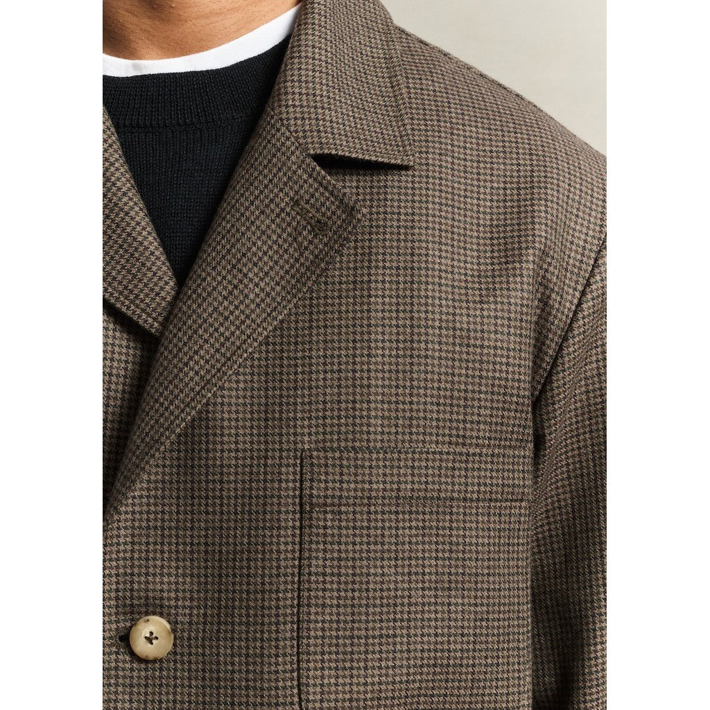 English Wool Traveler Jacket - Olive Puppytooth