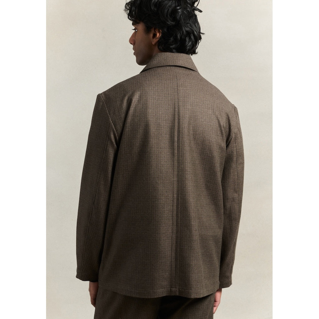 English Wool Traveler Jacket - Olive Puppytooth