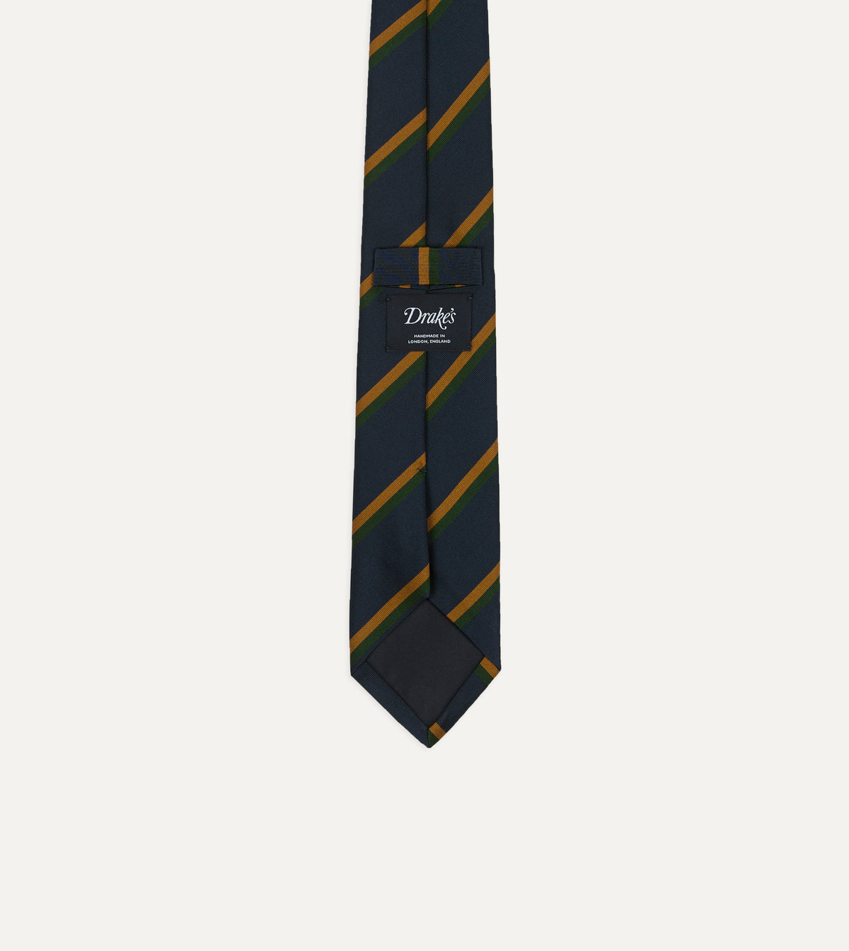Stripe Mogador Silk-Cotton Tie - Navy, Green & Gold