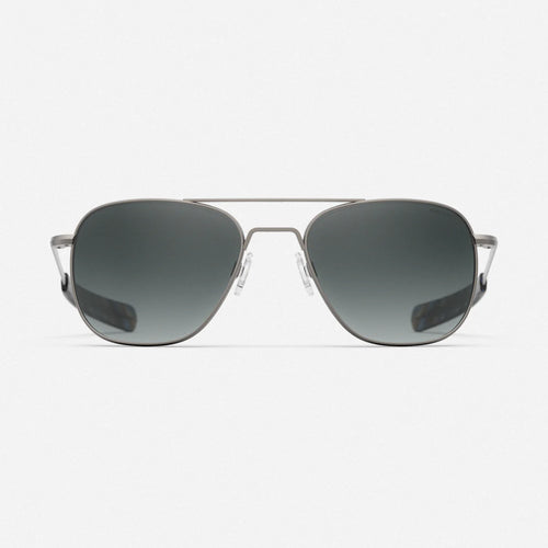 Randolph USA aviator sunglasses with satin gunmetal finish, slate polarized gradient nylon lenses, stylish accessories for sun protection