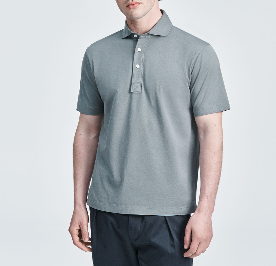 Spread Collar Jersey Polo