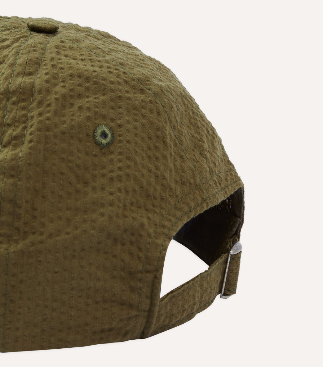 Seersucker Baseball Cap - Khaki