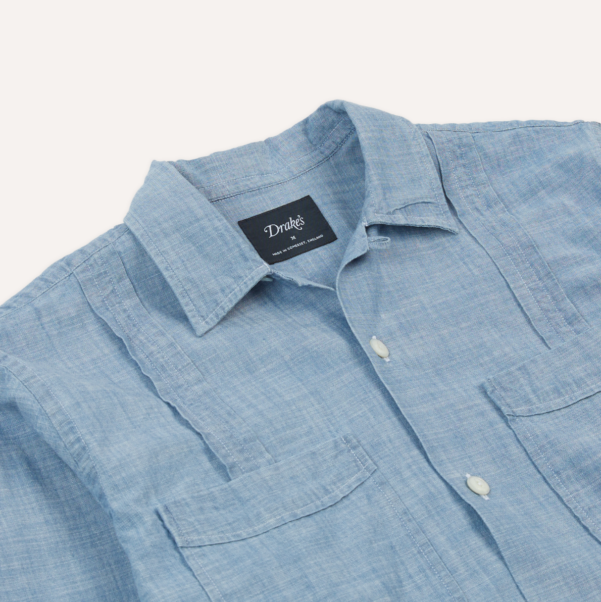 Long Sleeve Chambray Cuban Shirt