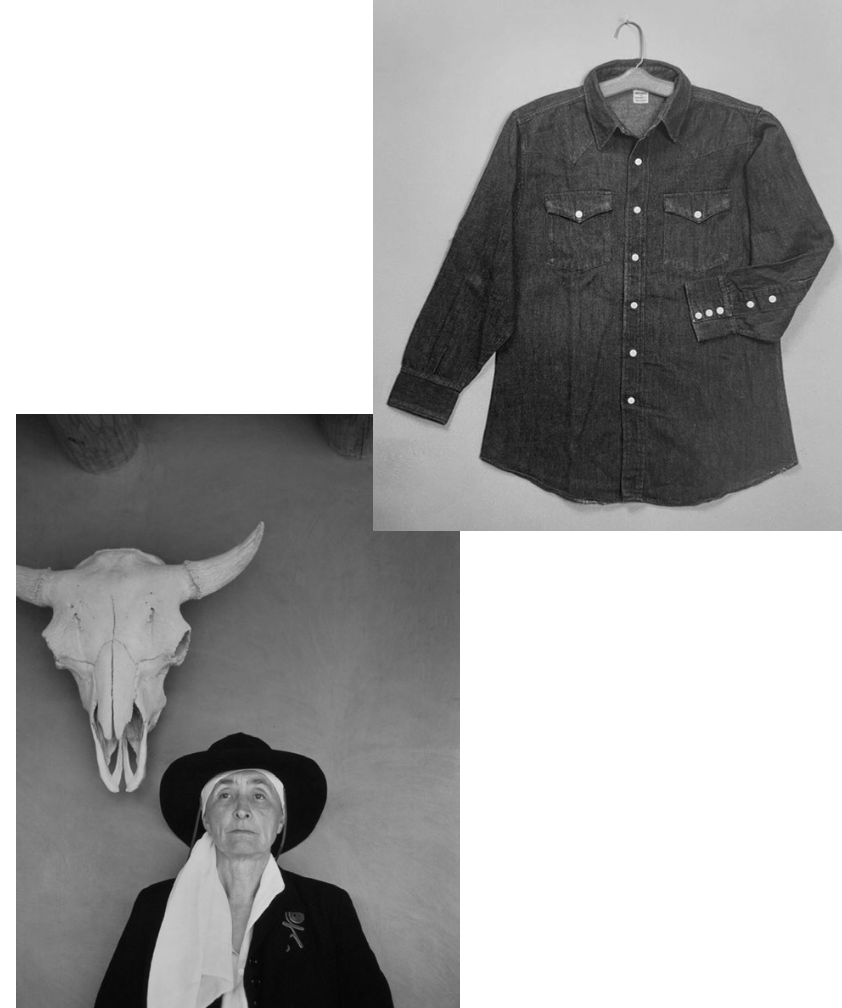 ABIQUIU Western Shirt - Ivory Linen/Cotton Chevron
