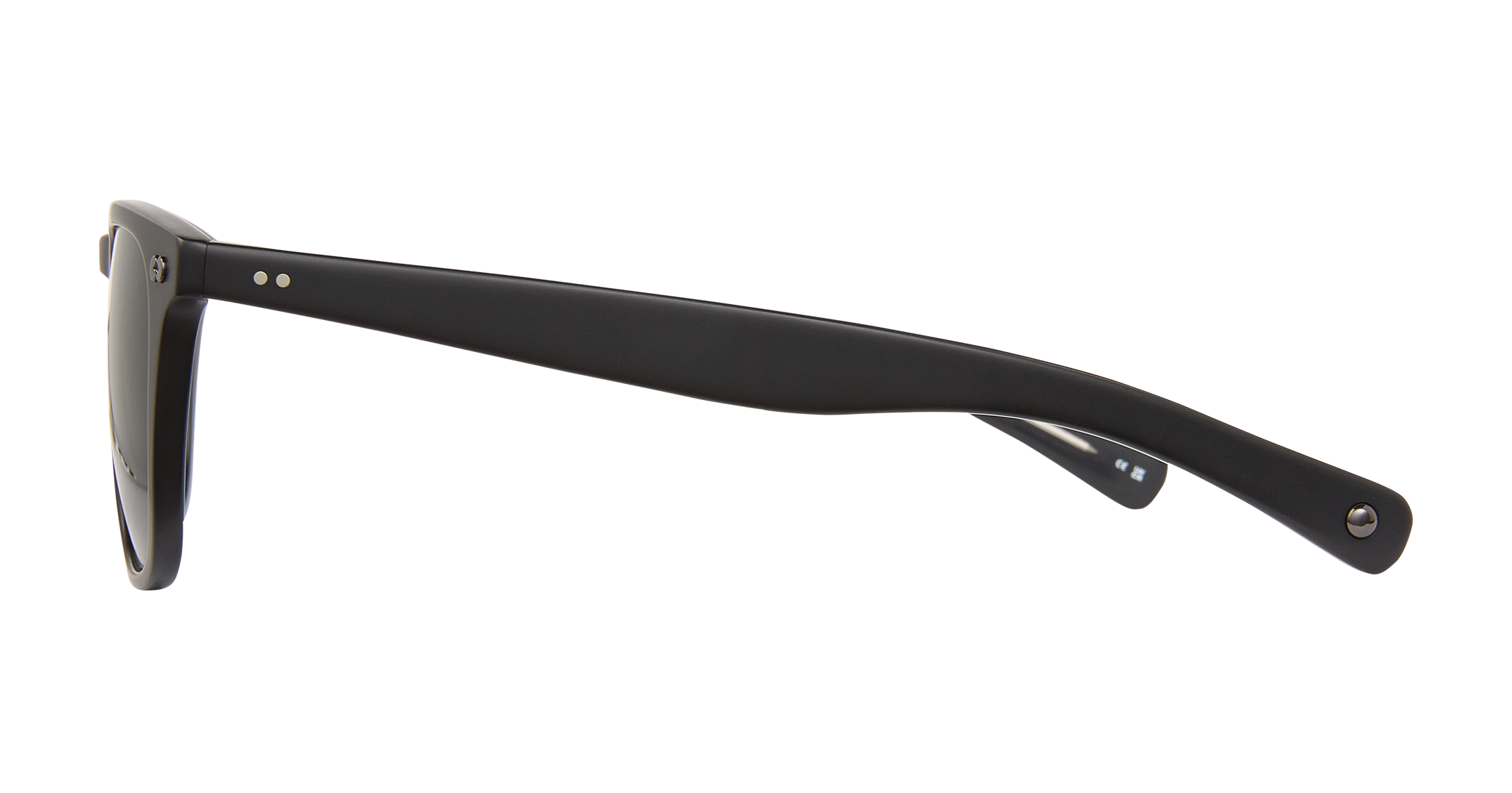 Garrett Leight Brooks X sunglasses with matte black frames and blue smoke lenses, stylish accessories for sunny days.