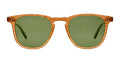 Garrett Leight Brooks sunglasses in butterscotch and green polar lenses, showcasing stylish, round-frame accessories.