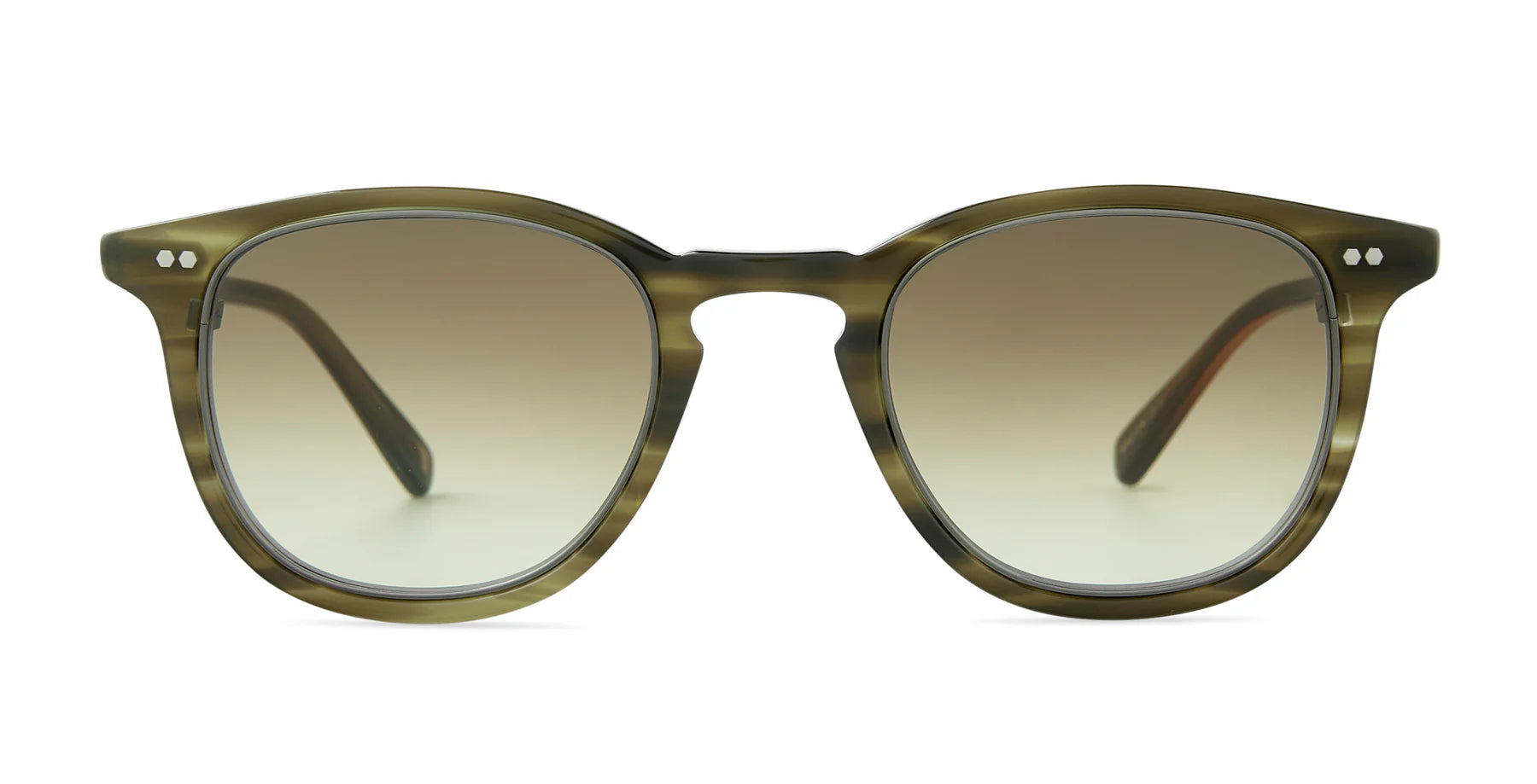 Garrett Leight Mr. Leight Cooper S sunglasses with kelp-green gunmetal frame and fern gradient lenses.