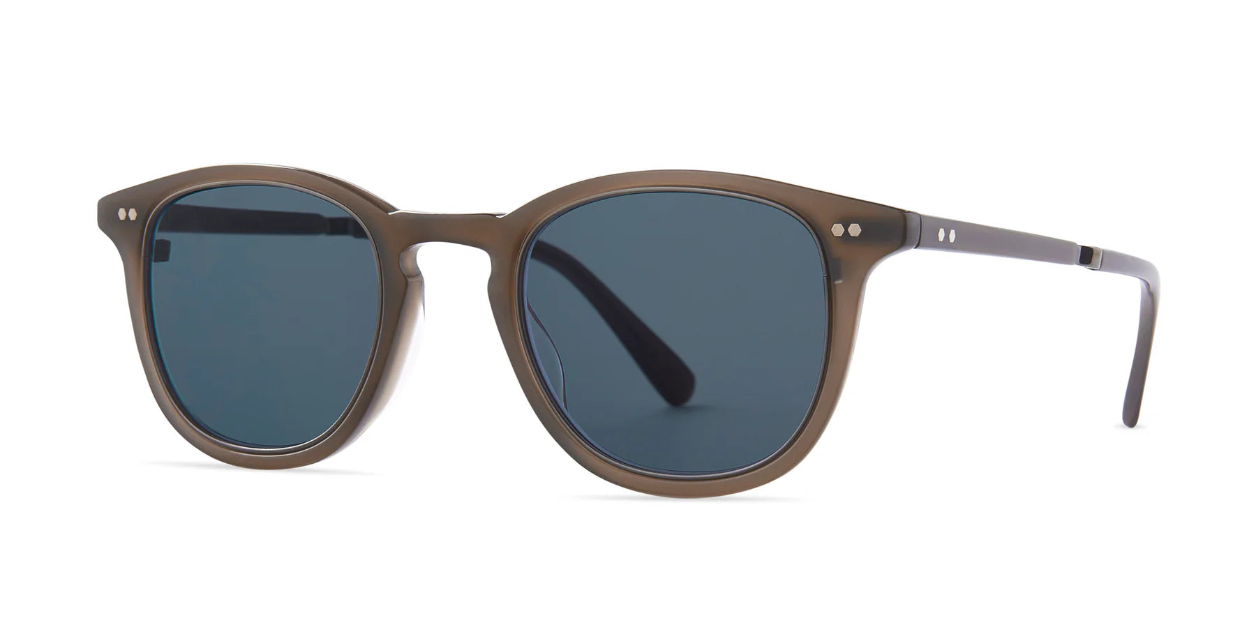 Garrett Leight Mr. Leight Cooper S sunglasses with truffle and gunmetal frames, blue opal lenses, stylish accessories photo