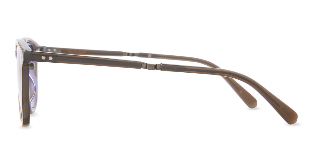 Garrett Leight Mr. Leight Cooper S sunglasses with truffle-gunmetal frames and blue opal lenses, accessory for stylish sun protection.
