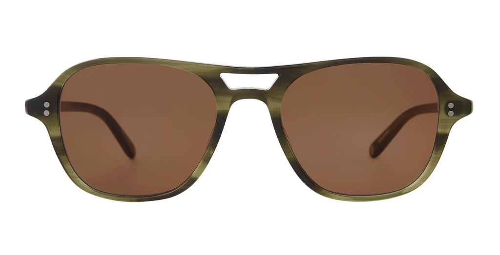Garrett Leight Doc sunglasses with semi-flat oak frames and dark tinted lenses, stylish accessories for sunny days.