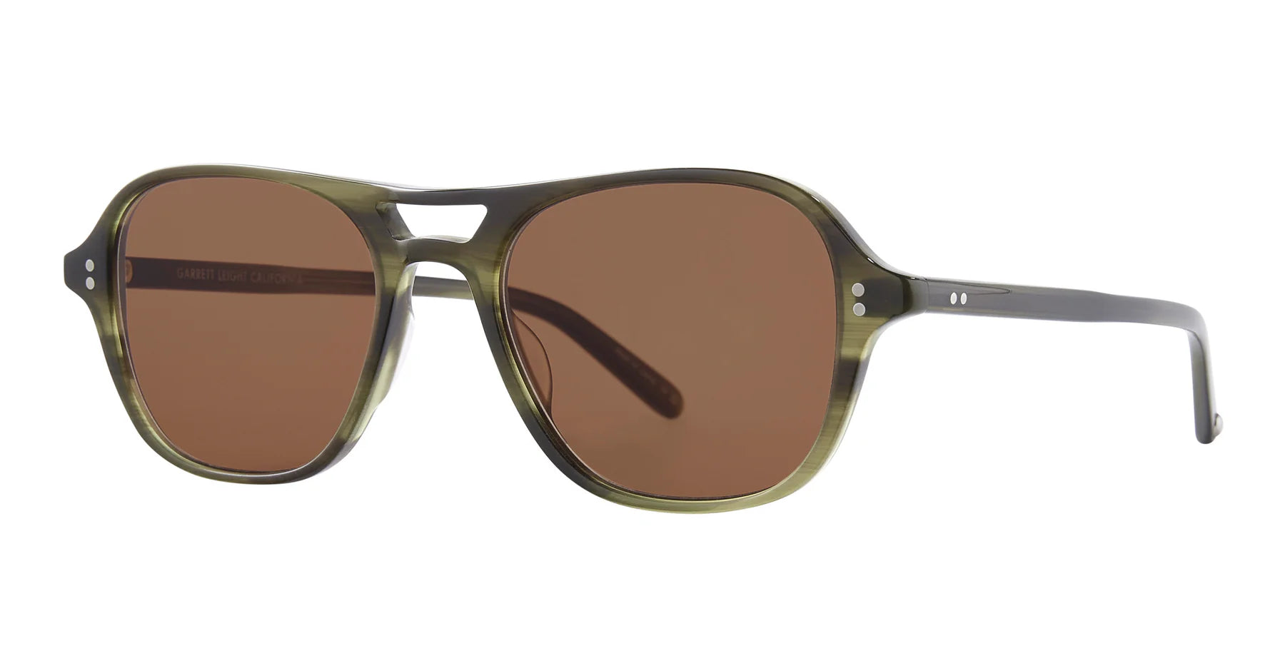 Garrett Leight Doc sunglasses in Willow semi-flat oak frame with dark tinted lenses, stylish accessories for sun protection