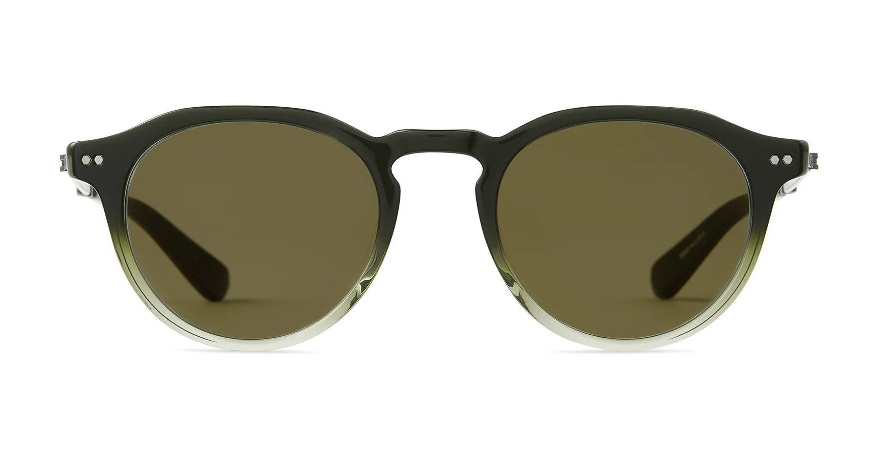 Garrett Leight Mr. Leight Dorian S sunglasses in forest fade pewter with semi-flat vintage moss lenses, accessories for stylish eye protection.