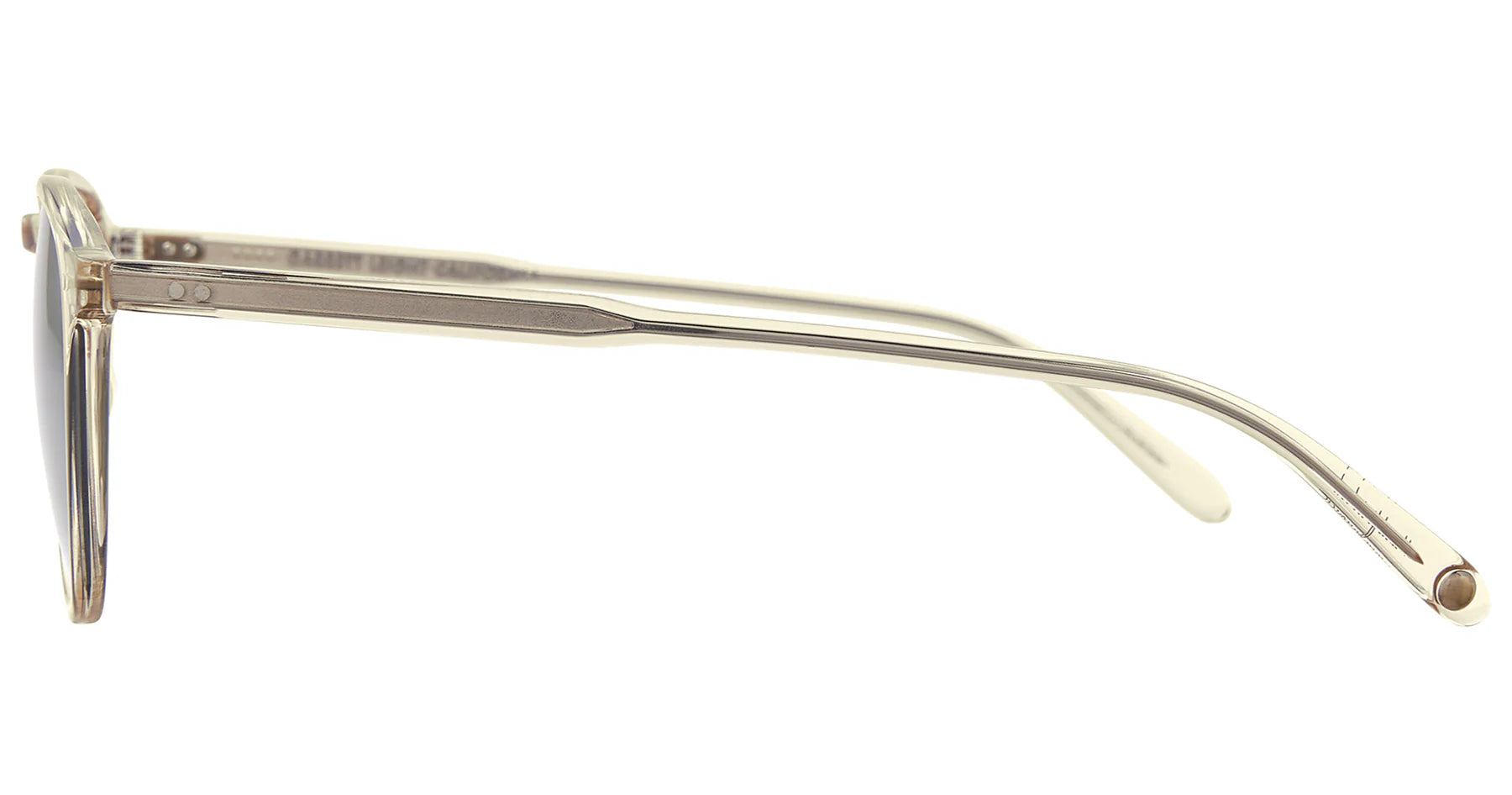 Garrett Leight Hampton sunglasses in champagne and semi-flat pure green with round frames, stylish accessories for sun protection.