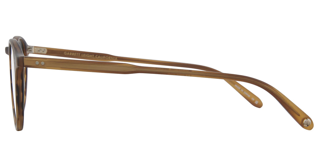 Garrett Leight Hampton sunglasses with matte saddle tortoise frames and semi-flat blue smoke lenses, accessories for stylish protection.