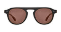 Garrett Leight Harding sunglasses in black with semi-flat pure redwood accents, showcasing stylish accessories for sun protection.
