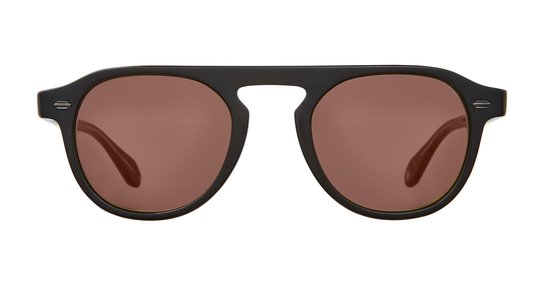 Garrett Leight Harding sunglasses in black with semi-flat pure redwood accents, showcasing stylish accessories for sun protection.