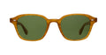 Garrett Leight Lachman sunglasses with butterscotch semi-flat frames and green tinted lenses, stylish accessory for sunny days.