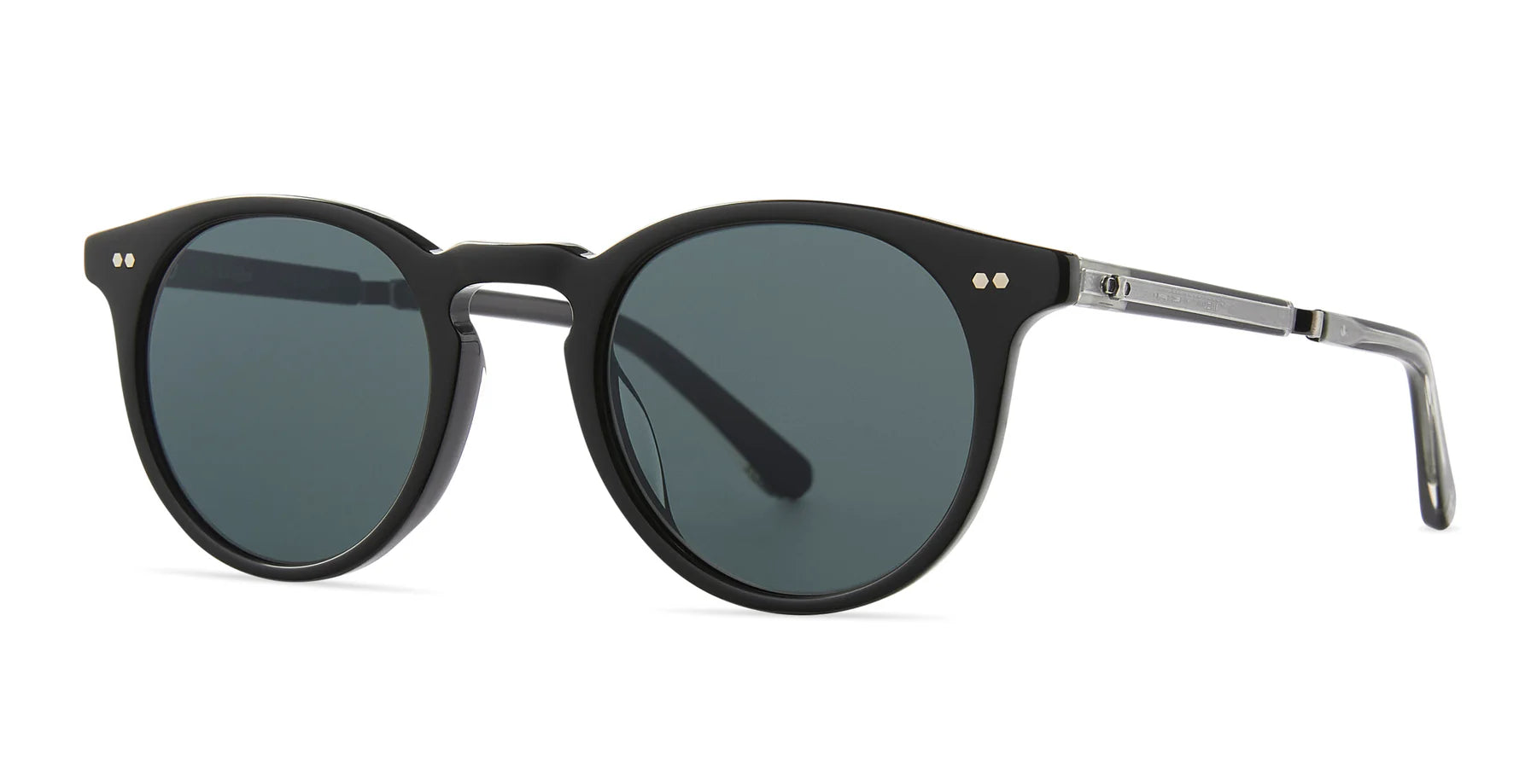 Garrett Leight Mr. Leight Luckman S sunglasses in black pewter and select blue smoke lenses, showcasing sleek eyewear design.