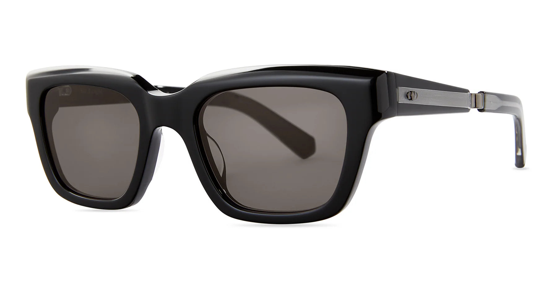 Garrett Leight Mr. Leight Maven S sunglasses in black-gunmetal with semi-flat lava lenses, stylish accessories for modern eyewear.