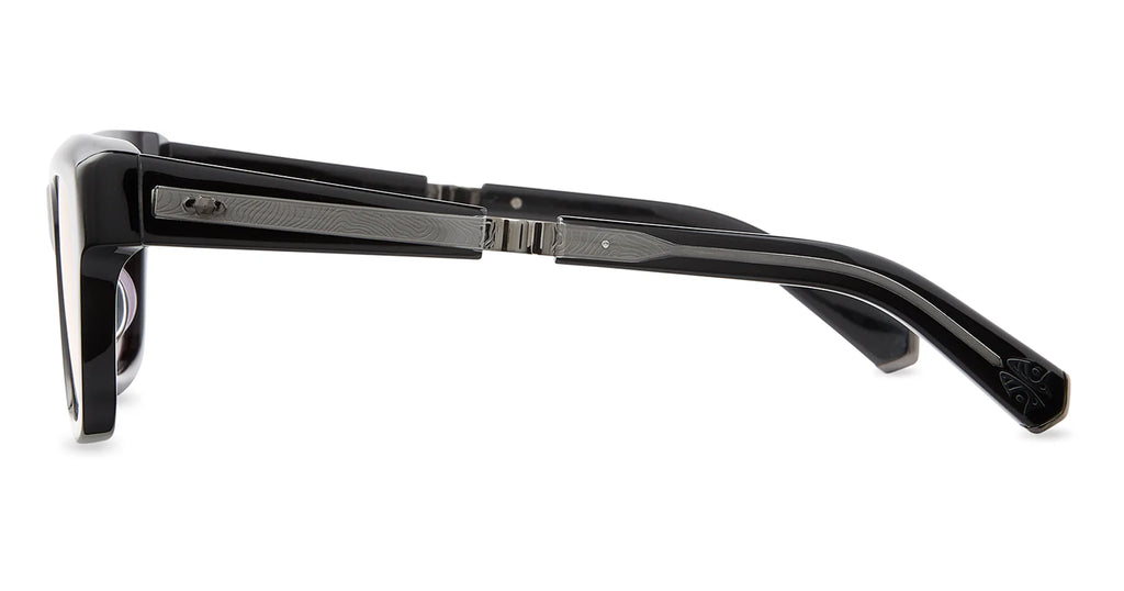 Garrett Leight Mr. Leight Maven S sunglasses in black-gunmetal with semi-flat lava lenses, featuring sleek accessory design.