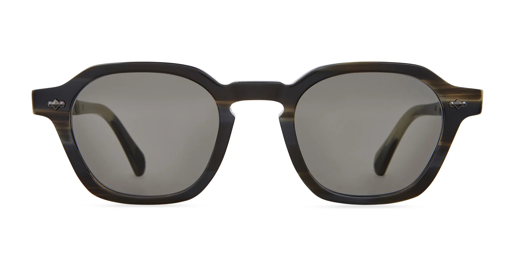 Garrett Leight Mr. Leight Rell S sunglasses with granite gunmetal frames and Oxford grey lenses, stylish accessory for sun protection.