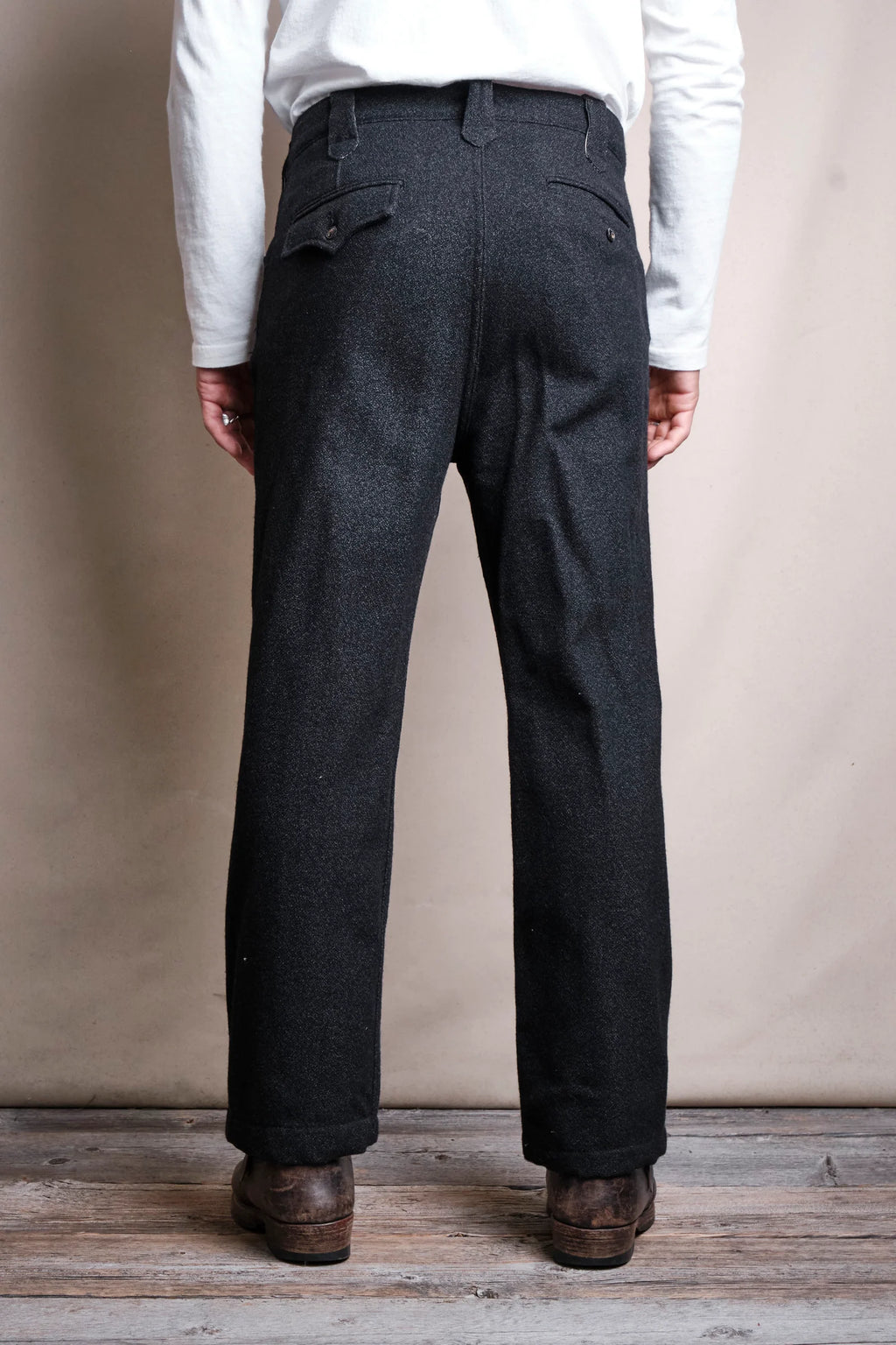 Duster Pant - Black Wool