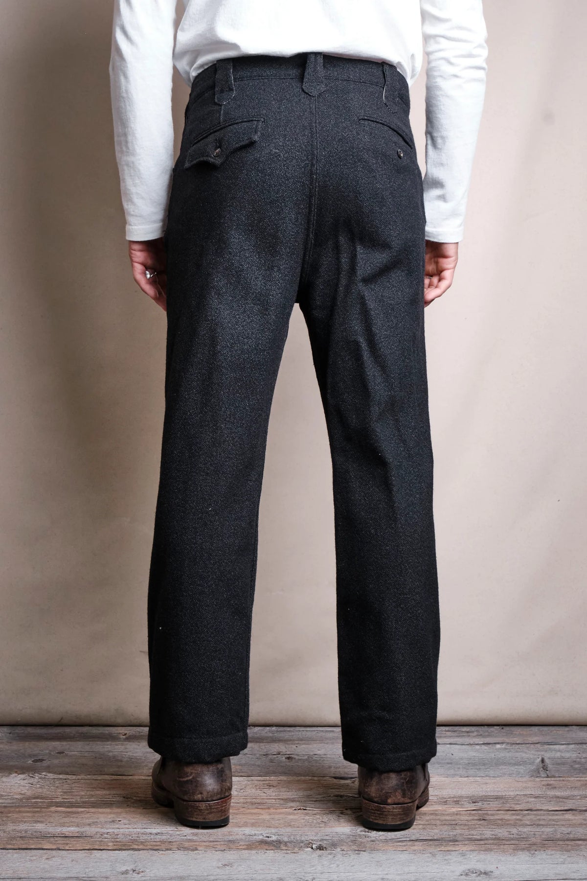 Duster Pant - Black Wool