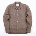 Freenote Calico Western Shirt in dusty brown, casual button-up clothing with Western-style design and plaid pattern.