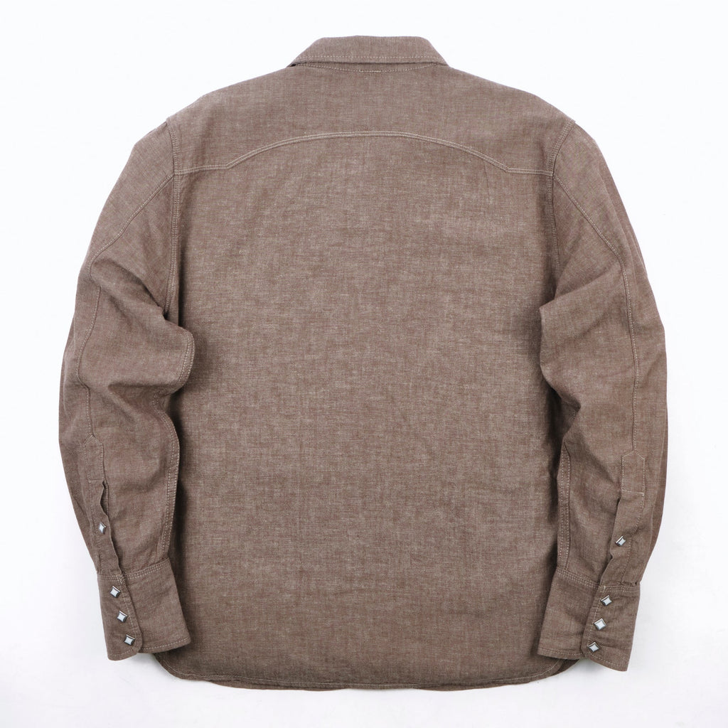 Freenote Calico Western Shirt in dusty brown with button-up front and classic Western style, casual men's clothing.