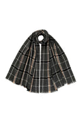 Madras Check Lightweight Cashmere Stole - Charcoal - Old House Provisions