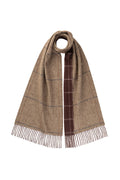 Reversible Cashmere Scarf - Burgundy & Beige Windowpane - Old House Provisions