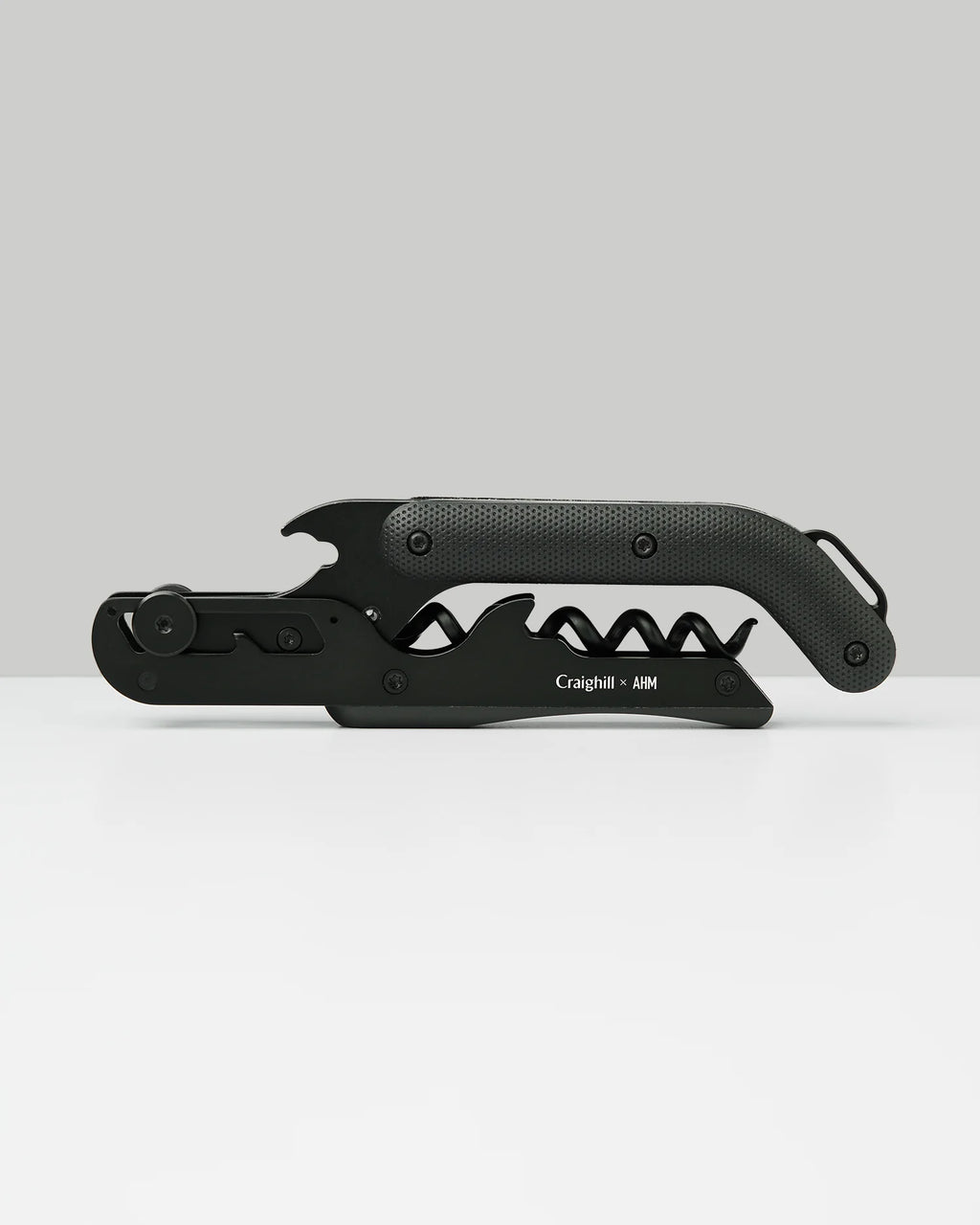 Craighill Best Wine Key Noir accessory with sleek black handle and metal corkscrew for opening wine bottles.