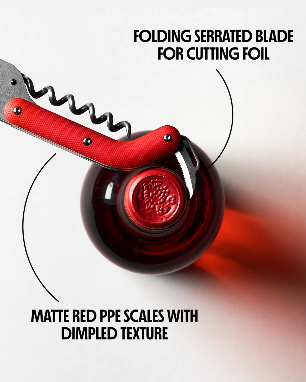 Craighill Best Wine Key Noir accessory with stainless steel corkscrew and foil cutter, designed for effortless wine opening.