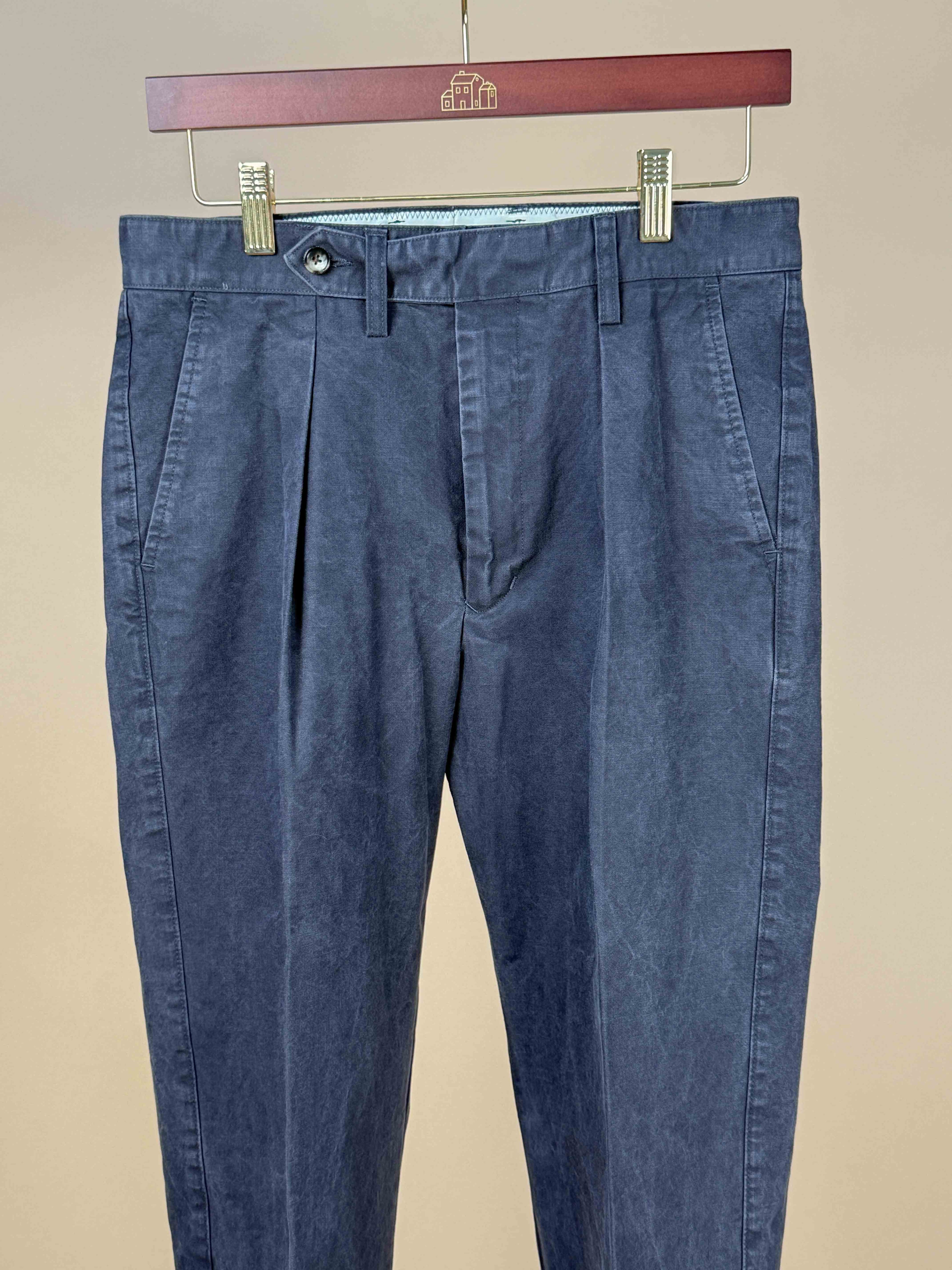 Washed Black Single Pleat French Work Chino - 1510P