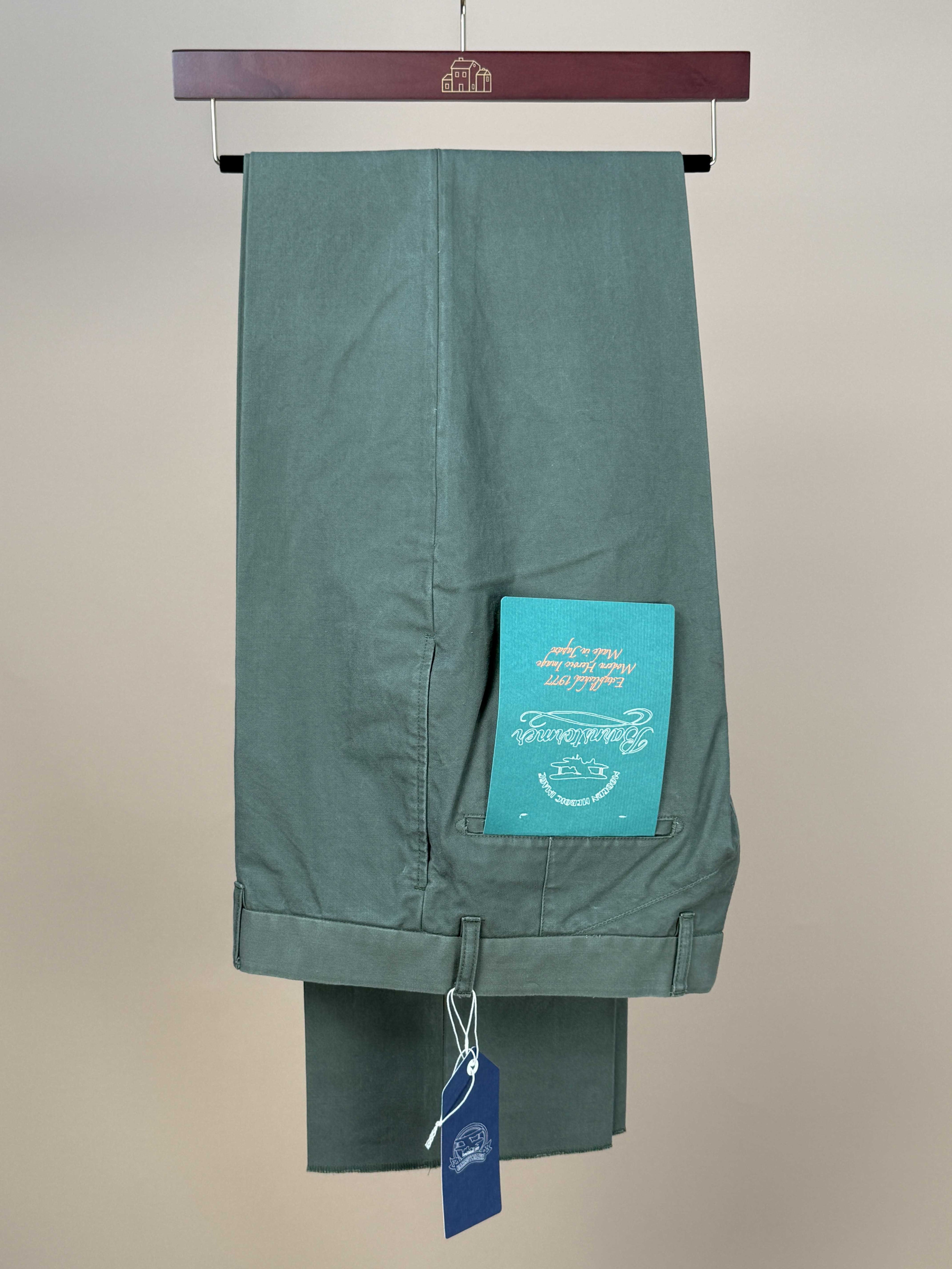 Washed Canvas Flat Front Chinos 1952UC - Olive