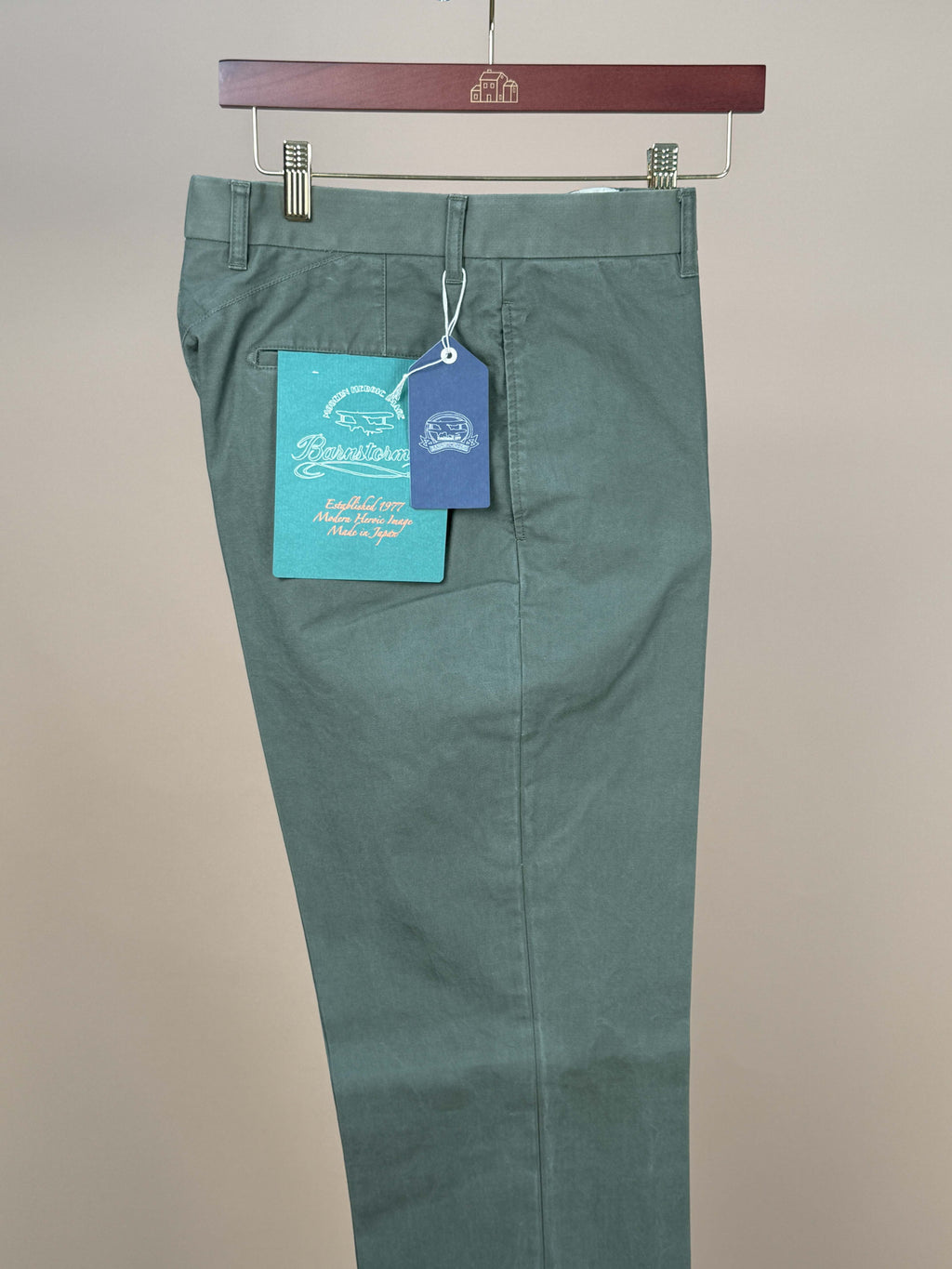 Washed Canvas Flat Front Chinos 1952UC - Olive