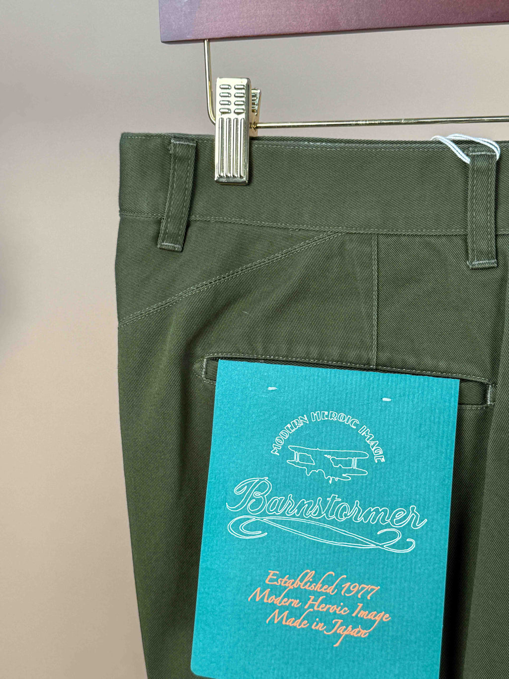 Olive Flat Front Chinos - 1952UC