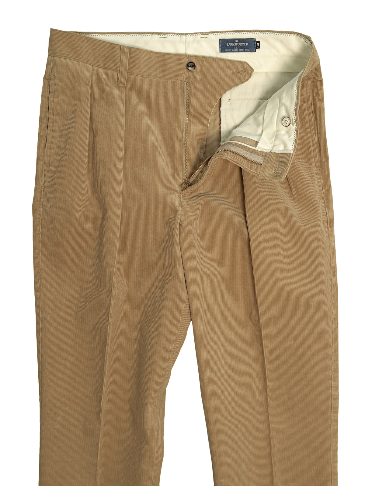 Beige 2 Pleat Corduroy Chinos - 1955UC