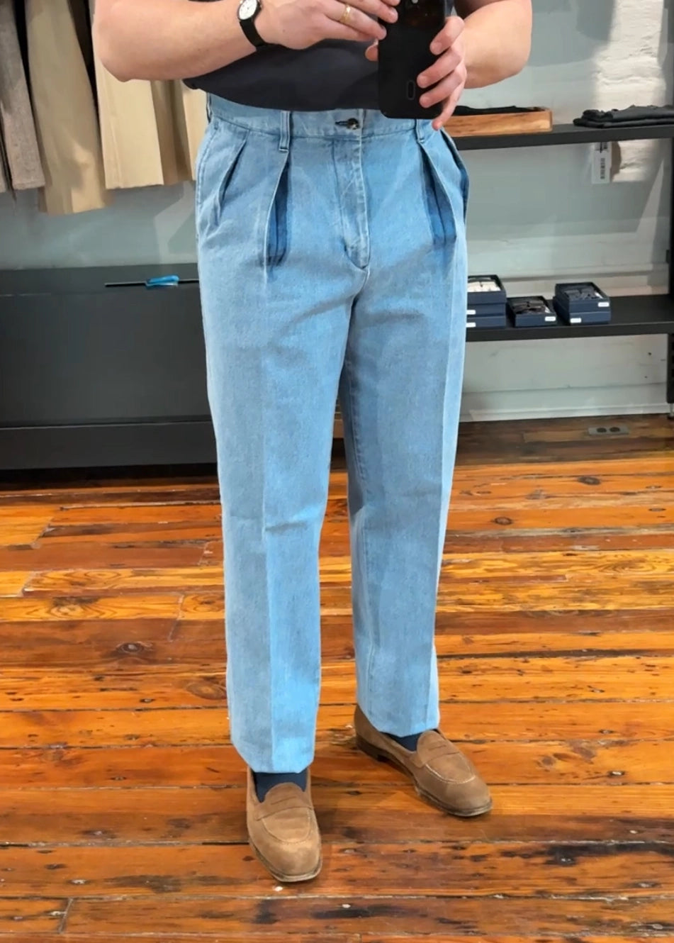 Bleached 2 Pleat Jeans - 1955DNM