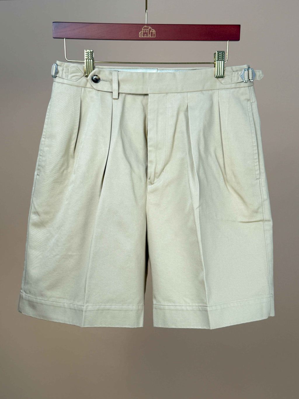 Pleated Chino Shorts EX15 - Beige