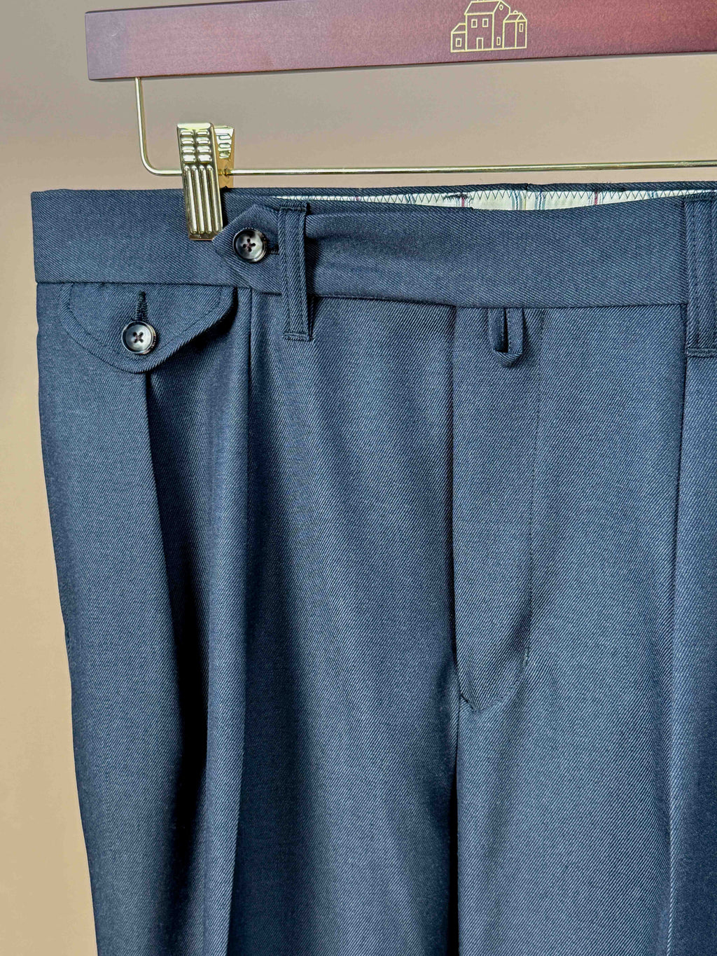 Navy MacArthur 1940P - 2 Pleat Wool Gabardine Trousers